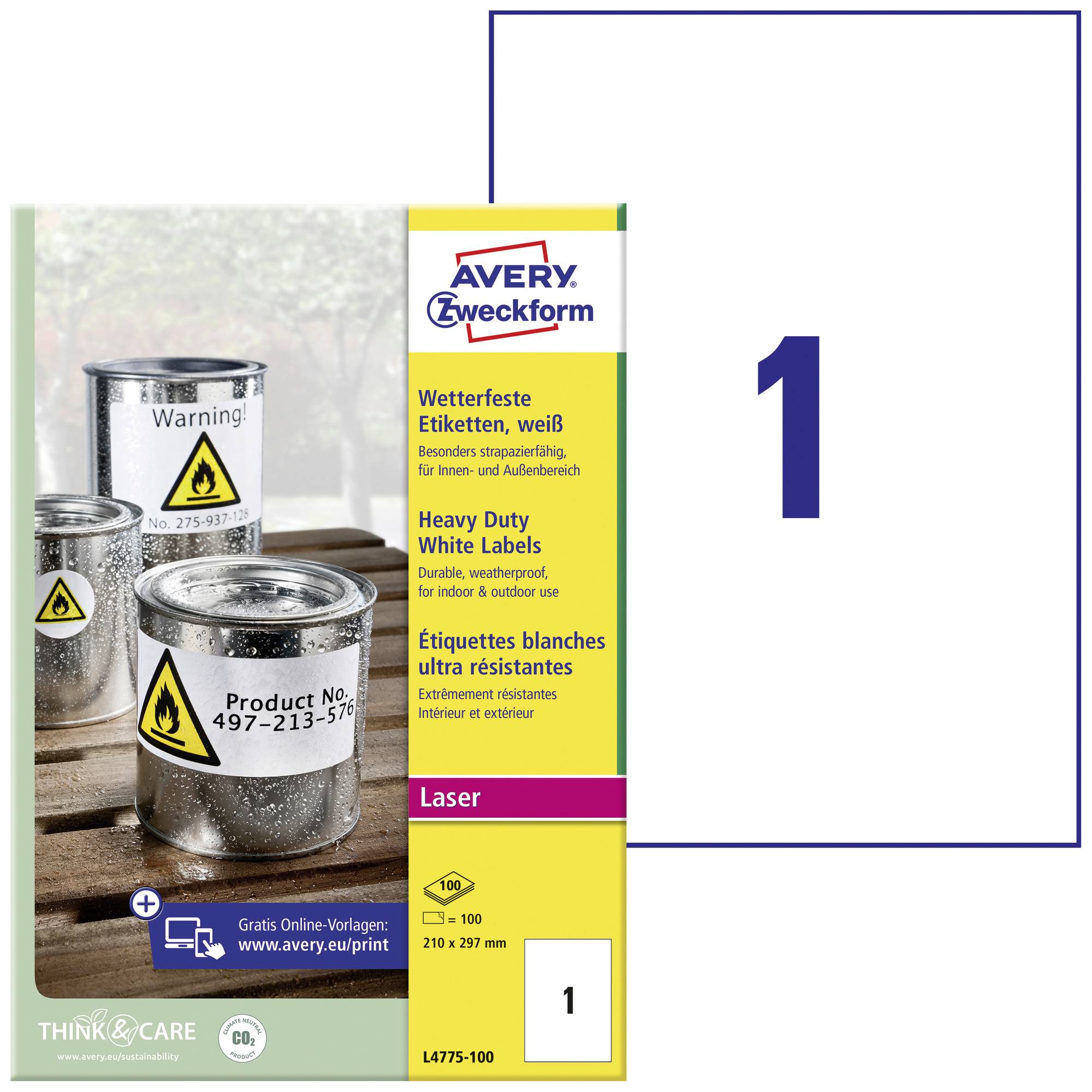 Vodoodporne etikete Avery-Zweckform L4775-100 